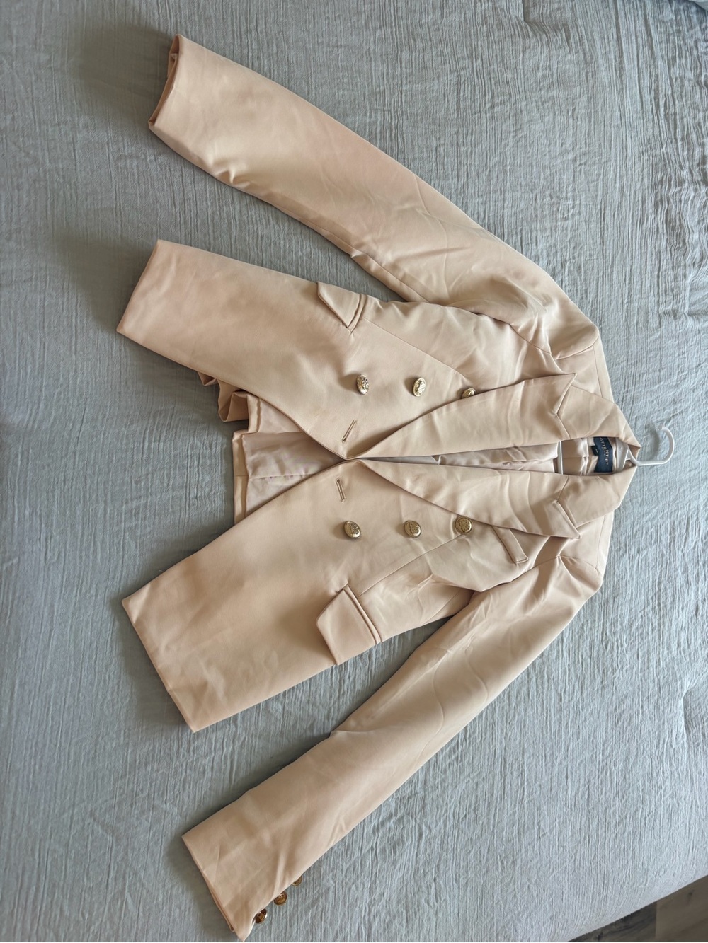 Women's Double-Breasted Blazer Jacket - Beige